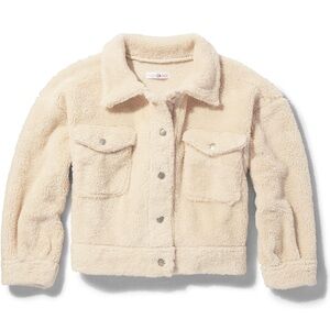 Sugar & Jade Girls' Teen Oversized Button Front Sherpa Jacket Size Large